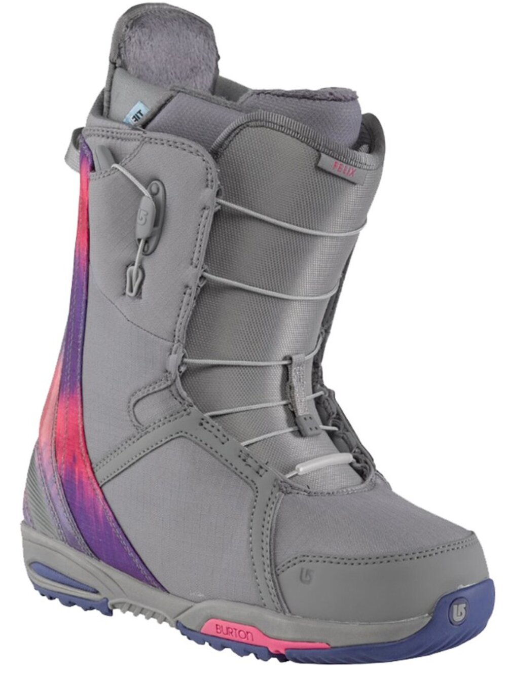 NEW $399 Burton Felix Snowboard Boots! Size 7 Euro 38  Gray & Pink  Speed Lacing